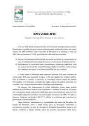 Nota Técnica do CILSJ sobre ICMS Verde 2013 - Lagos São João