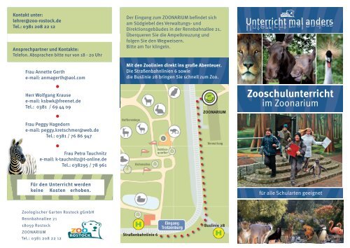 Zooschulunterricht - Zoo Rostock