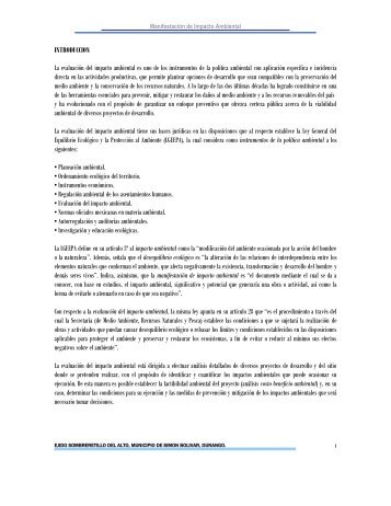 INTRODUCCION La evaluación del impacto ... - sinat - Semarnat