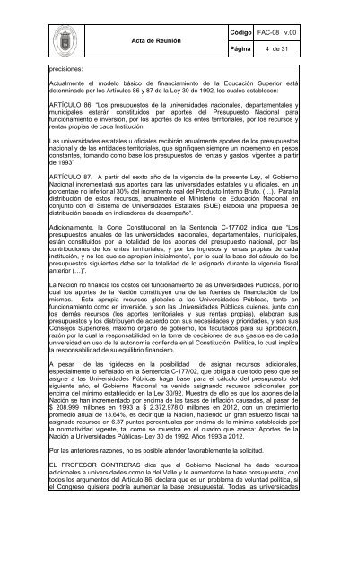ACTA No - Universidad de Pamplona