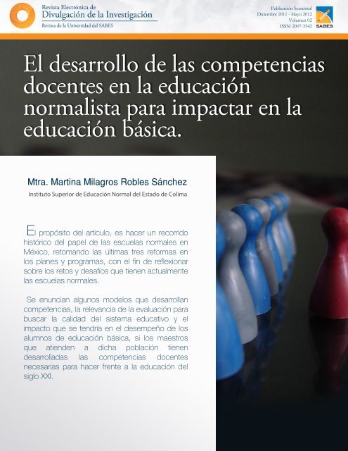 El desarrollo de las competencias docentes en la ... - Sabes