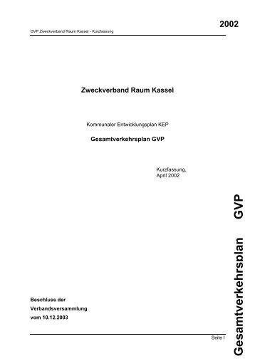 Gesamtverkehrsplan - beim Zweckverband Raum Kassel