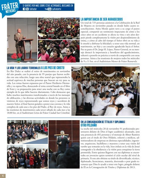 Boletín Mensaje Enero 2013 - Fraternidad Cristiana de Guatemala