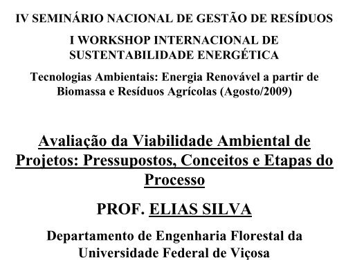 Avaliação da Viabilidade Ambiental de Projetos ... - Instituto Brasil