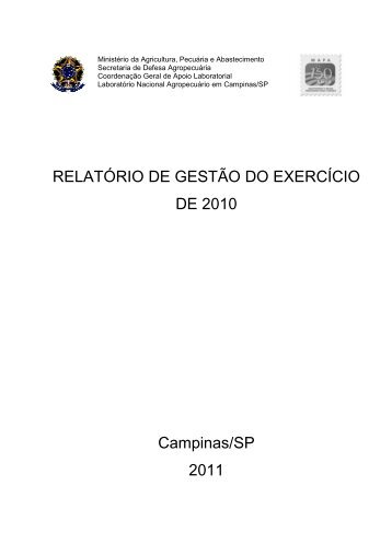 Lanagro - SP - Ministério da Agricultura, Pecuária e Abastecimento