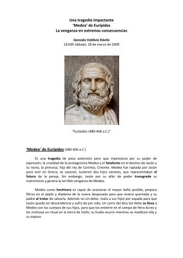 Una tragedia impactante 'Medea' de Eurípides La venganza en ...