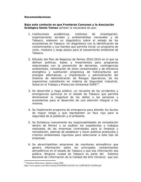 IMPACTOS DE LA ACTIVIDAD PETROLERA Y EN ... - México Tóxico