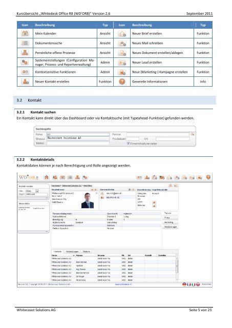 Kurzübersicht Whitedesk Office R8 (WD'OR8) - Whitecoast Solutions ...