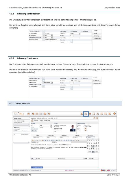 Kurzübersicht Whitedesk Office R8 (WD'OR8) - Whitecoast Solutions ...