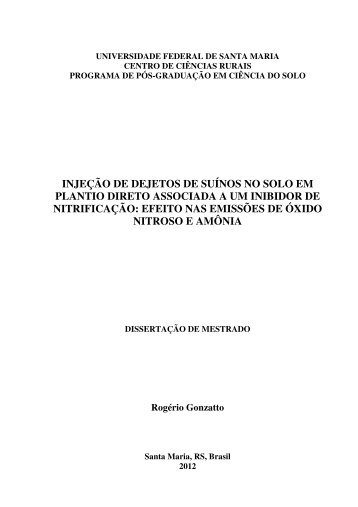 injeção de dejetos de suínos no solo em plantio direto ... - UFSM