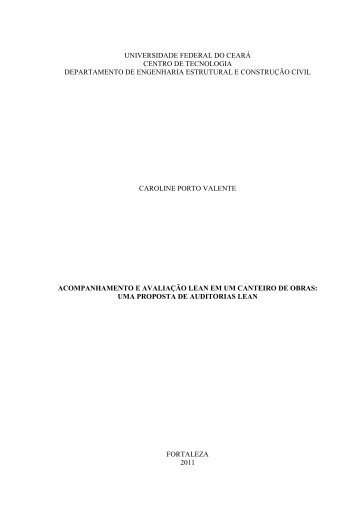 Acompanhamento e Avaliação Lean em Um Canteiro de - DEECC