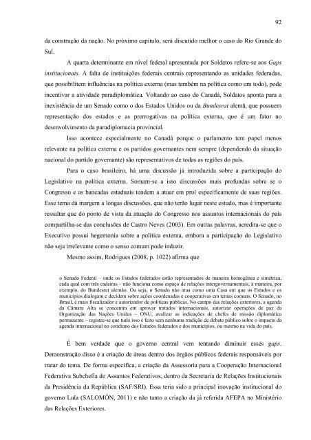 As determinantes locais da paradiplomacia: o caso dos municípios ...