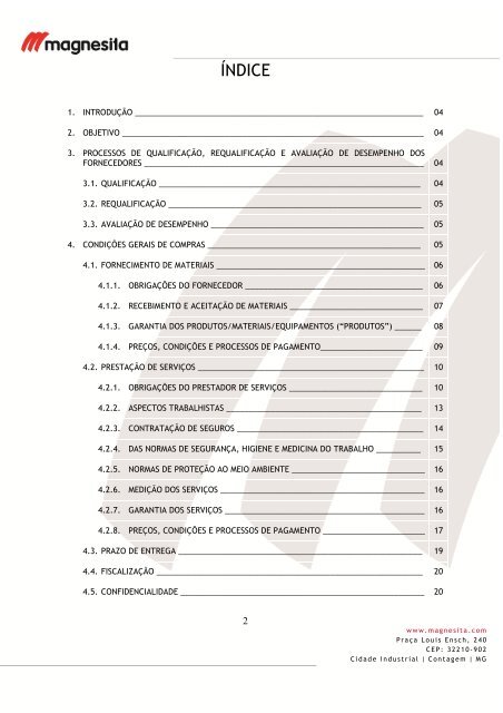 Manual do Fornecedor 2013 - Magnesita