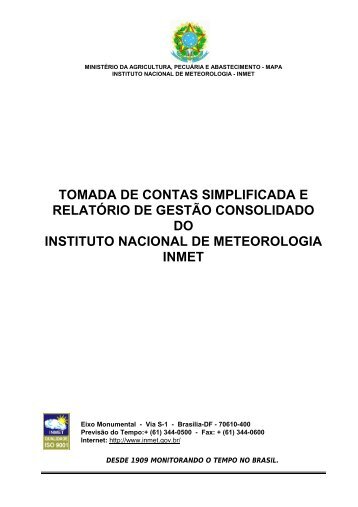 Relatório de Gestão 2004 - Inmet