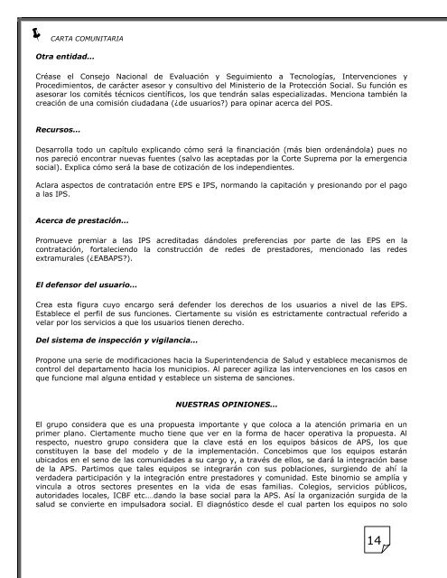 carta comunitaria - Fundación Universitaria Juan N. Corpas