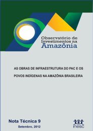 as obras de infraestrutura do PAC e os - Inesc