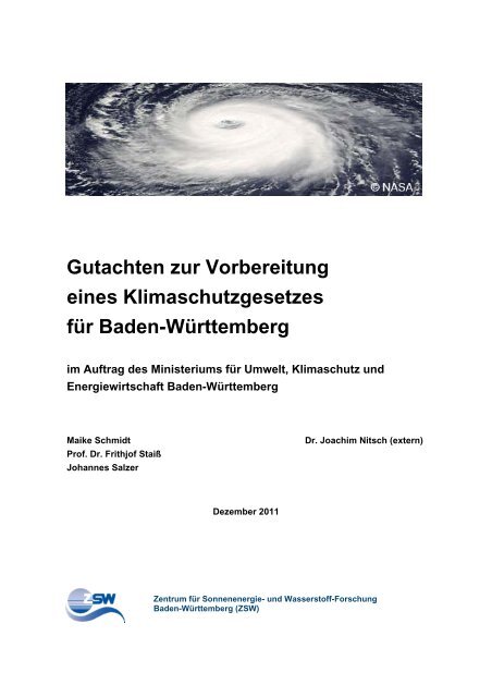 Gutachten zum Klimaschutzgesetz - ZSW