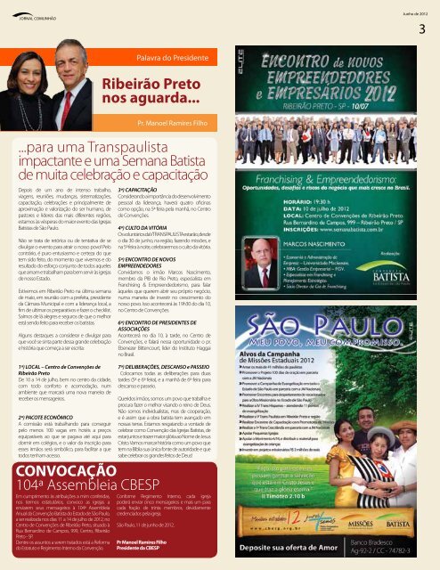 Comunhão - Convenção Batista do Estado de São Paulo