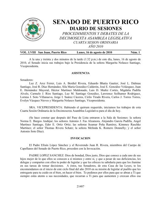 081610 Senado De Puerto Rico 081610 Senado De Puerto Rico
