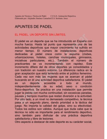 APUNTES DE PADEL - Alea Padel Club