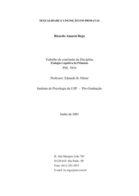 Estudo comparativo entre Humanos e outros Primatas