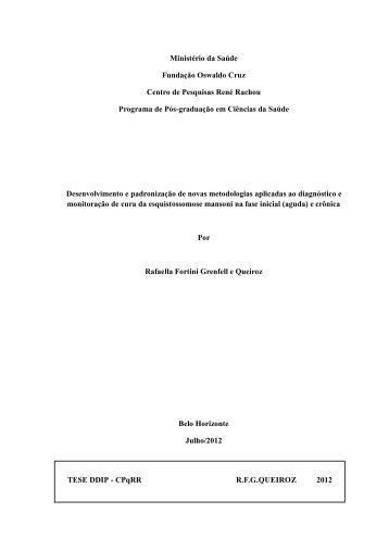 Ministério da Saúde Fundação Oswaldo Cruz Centro de Pesquisas ...