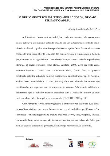 o duplo grotesco em “terça-feira” gorda, de caio fernando abreu