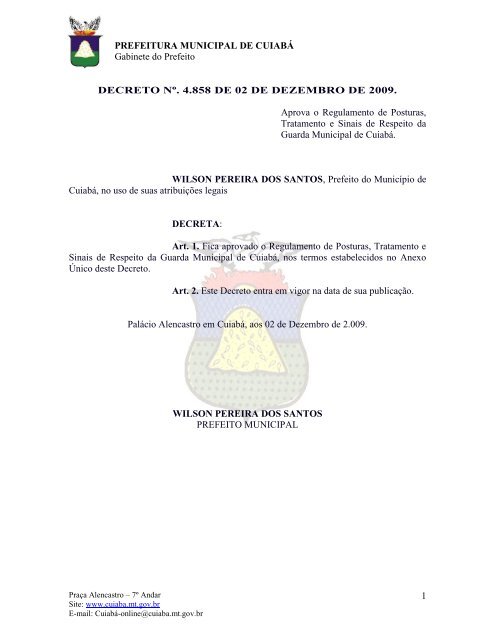 Estado De Mato Grosso Prefeitura De Cuiaba