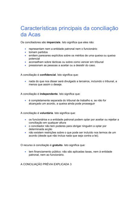 A conciliação prévia explicada - Acas