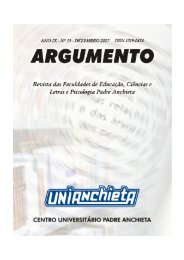 ARGUMENTO - Ano IX - No15 – Dezembro/2007 - Faculdades ...