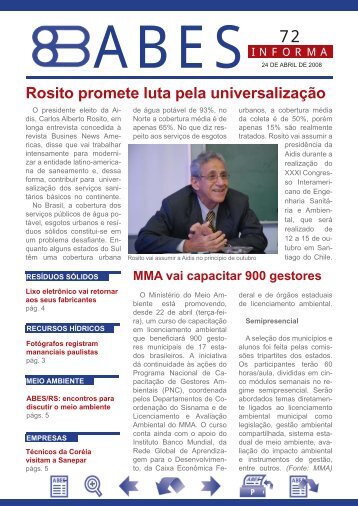 Rosito promete luta pela universalização - Abes