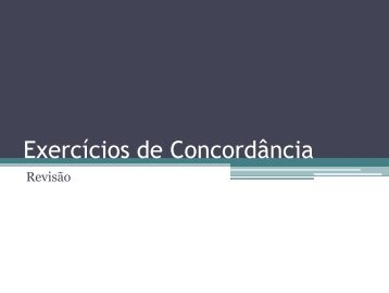 Exercícios de Concordância - Sagrado - Rede de Educação