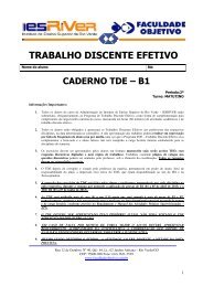 TRABALHO DISCENTE EFETIVO - Faculdade Objetivo