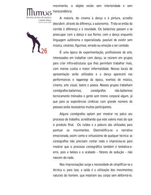 Dança: do movimento puro à dramaturgia corporal ... - Revista Mimus