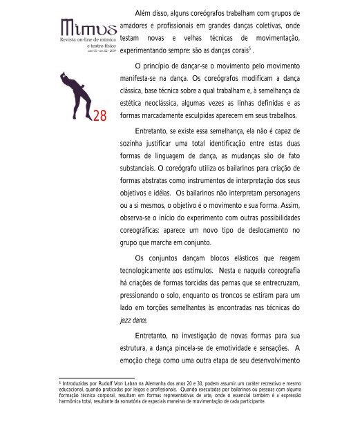 Dança: do movimento puro à dramaturgia corporal ... - Revista Mimus