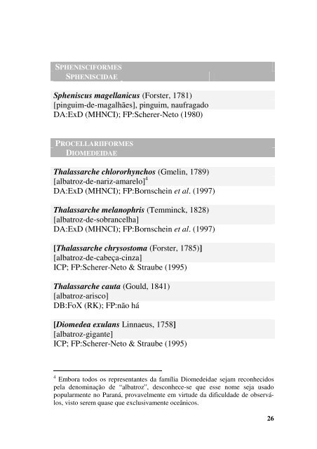 Lista das aves do Paraná - Atualidades Ornitológicas