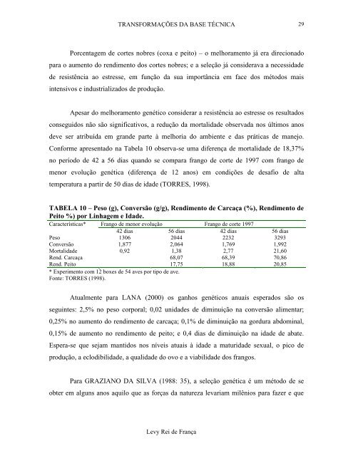 A EVOLUÇÃO DA BASE TÉCNICA DA AVICULTURA ... - Blog do Levy