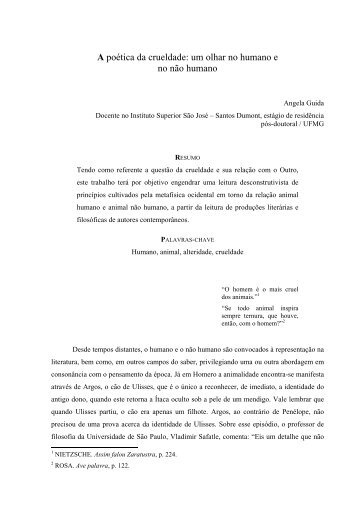 A poética da crueldade: um olhar no humano e no ... - FALE - UFMG