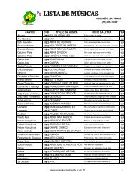 LISTA SITE VIDEOKE - POR MÚSICA - FEV09 - Karaoke Brasil