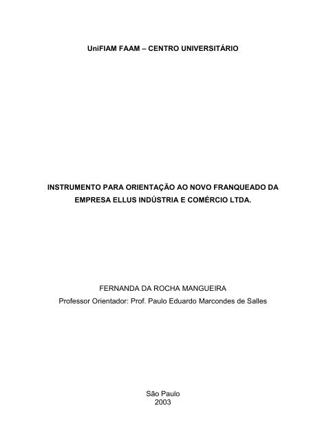 UniFIAM FAAM – CENTRO UNIVERSITÁRIO INSTRUMENTO ... - Fmu