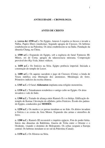 Cronologia da Antiguidade - Eb23-sto-andre.rcts.pt