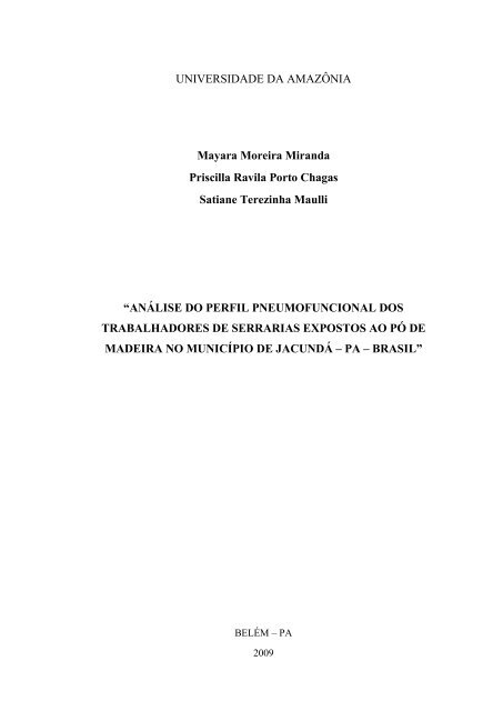 análise do perfil pneumofuncional dos trabalhadores de ... - Unama