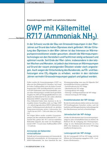 Grosswärmepumpen (GWP) - Walter Wettstein AG
