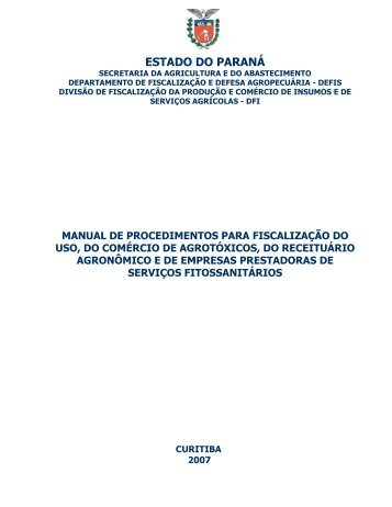 ESTADO DO PARANÁ - Secretaria da Agricultura e Abastecimento