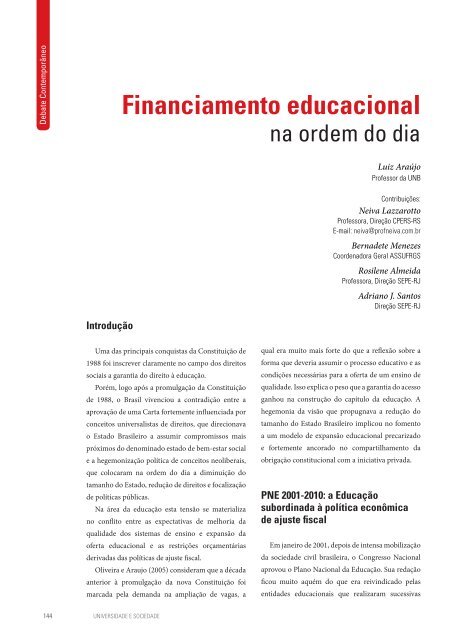 Revista Universidade e Sociedade - Andes-SN