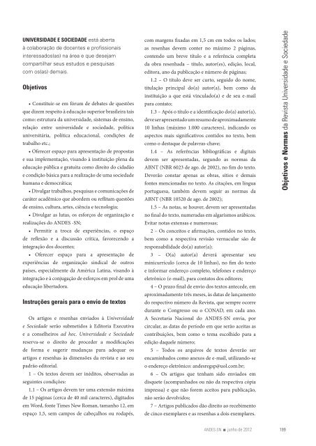 Revista Universidade e Sociedade - Andes-SN