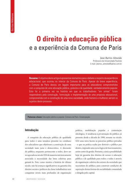 Revista Universidade e Sociedade - Andes-SN