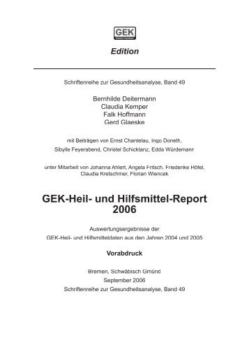 GEK-Heil- und Hilfsmittel-Report 2006 - ZVK - Nordverbund