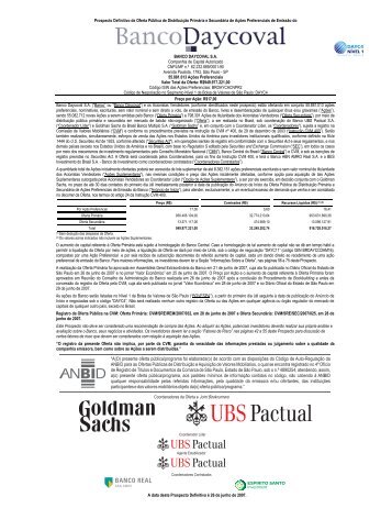 Prospecto IPO - Daycoval