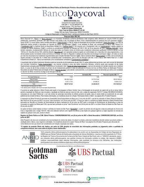 Prospecto IPO - Daycoval